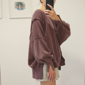 We the free purple oversized scoopneck size s